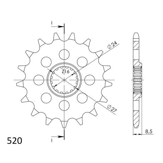 ŘETĚZOVÉ KOLEČKO SUPERSPROX CST-1423:17 17 ZUBŮ, 520