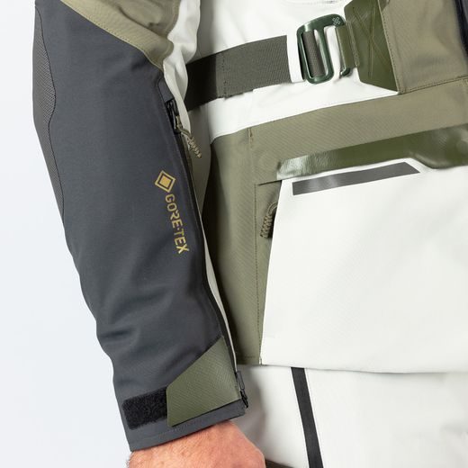 BUNDA S LAMINOVANOU MEMBRÁNOU IXS VENTURE-GTX 1.0 X2-001405 ŠEDO-OLIVOVĚ ZELENÁ - ENDURO BUNDY - NA MOTORKÁŘE