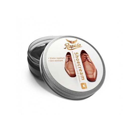 ČERNÝ KRÉM NA OŠETŘENÍ KŮŽE OBUVI RAPIDE SHOECREAM, 50 ML