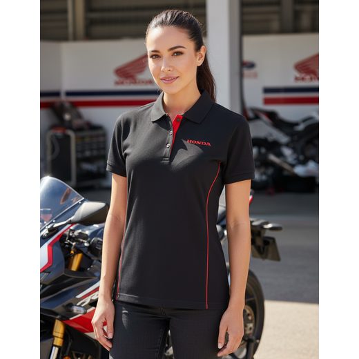 HONDA POLO TRIKO PADDOCK 20 DÁMSKÉ BLACK/RED - TRIČKA - NA MOTORKÁŘE