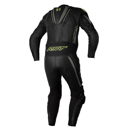 RST 102987 S1 CE MENS LEATHER SUIT - ČERNÁÚŠEDÁ/REF.ŽLUTÁ - JEDNODÍLNÉ KOMBINÉZY - NA MOTORKÁŘE