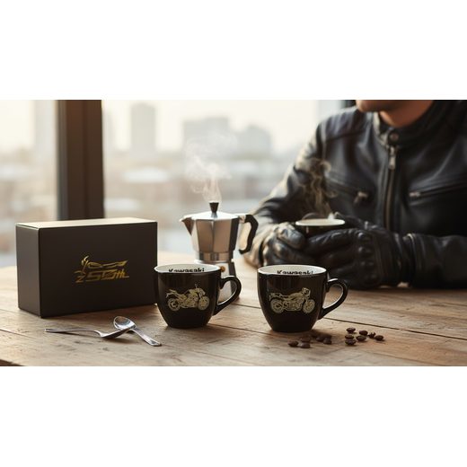 SADA KÁVOVÝCH ŠÁLKŮ KAWASAKI Z-50TH - HRNKY - NA MOTORKÁŘE