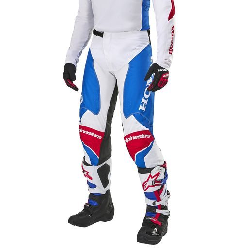 KALHOTY RACER ICONIC HONDA KOLEKCE, ALPINESTARS (BÍLÁ/MODRÁ/ČERVENÁ/ČERNÁ) 2024 - MOTOKROSOVÉ KALHOTY - NA MOTORKÁŘE
