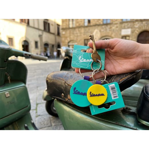 KLÍČENKA VESPA - ZELENÁ/ŽLUTÁ - DÁRKY PRO FANOUŠKY VESPA - NA MOTORKÁŘE
