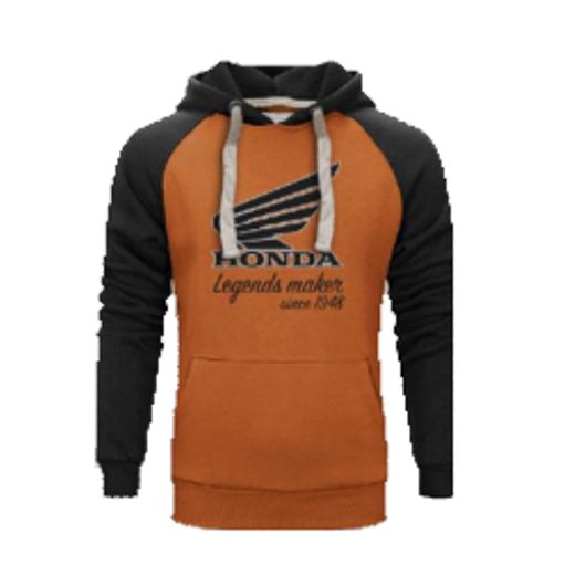 HONDA MIKINA S KAPUCOU LEGEND MAKER - ORANŽOVÁ 2026 - DÁRKY PRO FANOUŠKY HONDA - NA MOTORKÁŘE