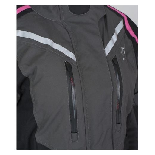 DÁMSKÁ CESTOVNÍ BUNDA MBW ADVENTURE PRO JACKET - ŠEDÁ - TEXTILNÍ BUNDY - NA MOTORKÁŘE