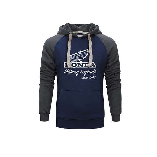 HONDA LEGEND MAKER MIKINA S KAPUCOU VINTAGE - MODRÁ - DÁRKY PRO FANOUŠKY HONDA - NA MOTORKÁŘE