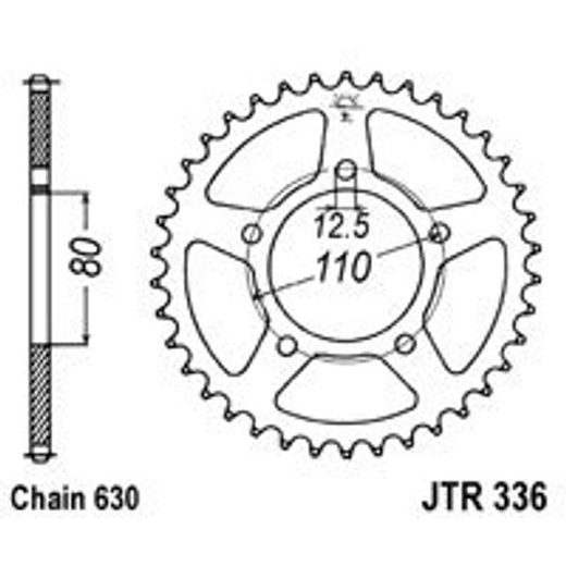 JT ŘETĚZOVÁ ROZETA JT JTR 336-35 35 ZUBŮ, 630