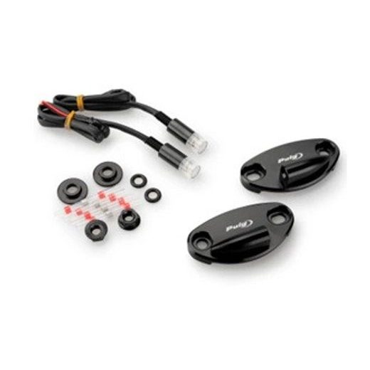 KRYTY ZRCÁTEK PUIG 22046N ČERNÝ WITH TURN LIGHT - PLEXI ŠTÍTY - NA MOTORKU