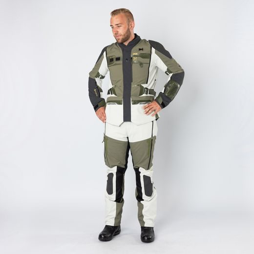 BUNDA S LAMINOVANOU MEMBRÁNOU IXS VENTURE-GTX 1.0 X2-001405 ŠEDO-OLIVOVĚ ZELENÁ - ENDURO BUNDY - NA MOTORKÁŘE