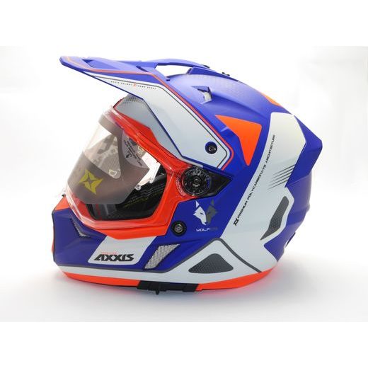 ENDURO HELMA AXXIS WOLF DS ROADRUNNER C7 - MATNÁ MODRÁ - ENDURO HELMY - NA MOTORKÁŘE