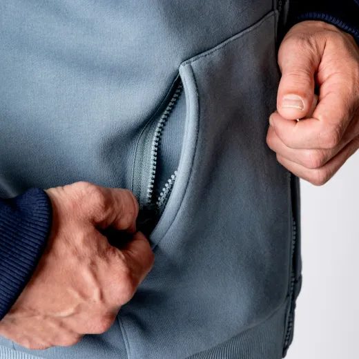 MOTO MIKINA IXS RAPID 1.0 AIRBAG READY – DARK BLUE/GREY S KOMPLETNÍ SADOU CHRÁNIČŮ - MIKINY - NA MOTORKÁŘE