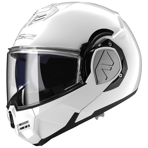 LS2 FF906 ADVANT SOLID WHITE-06 - PŘEKLOPNÉ HELMY - NA MOTORKÁŘE