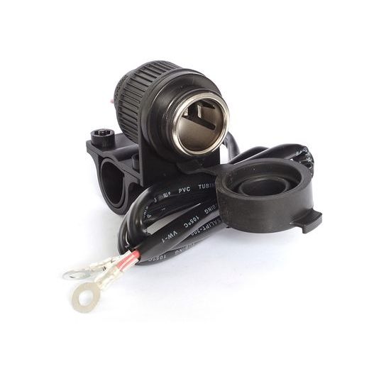 STANDARDNÍ 12V ZÁSUVKA S UCHYCENÍM NA ŘÍDÍTKA - MOTO ZÁSUVKY - NA MOTORKU