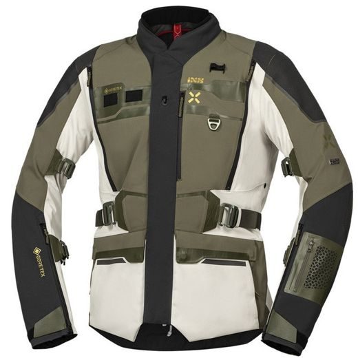 BUNDA S LAMINOVANOU MEMBRÁNOU IXS VENTURE-GTX 1.0 X2-001405 ŠEDO-OLIVOVĚ ZELENÁ - ENDURO BUNDY - NA MOTORKÁŘE