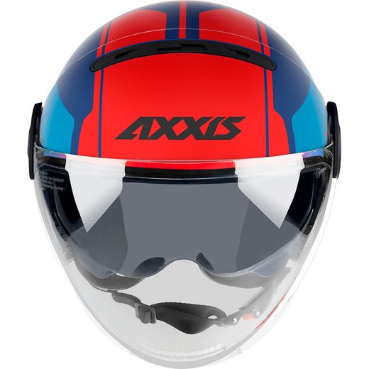 OTEVŘENÁ HELMA AXXIS RAVEN SV ABS MILÁNSKÁ MATNÁ MODRÁ ČERVENÁ - OTEVŘENÉ HELMY - NA MOTORKÁŘE