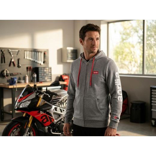 MIKINA APRILIA BIG LOGO - ŠEDÁ - MIKINY - NA MOTORKÁŘE