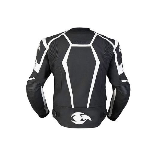 KOŽENÁ SPORTOVNÍ BUNDA MBW THORN ČERNOBÍLÁ PÁNSKÁ - KOŽENÉ BUNDY - NA MOTORKÁŘE