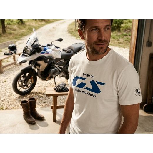 BÍLÉ TRIKO BMW SPIRIT OF GS – 100% ORGANICKÁ BAVLNA V PRÉMIOVÉM DESIGNU - TRIČKA - NA MOTORKÁŘE