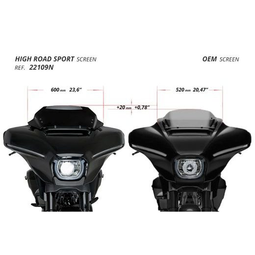 PLEXI ŠTÍT PUIG HIGH-ROAD SPORT 22109H KOUŘOVÁ - PLEXI ŠTÍTY - NA MOTORKU