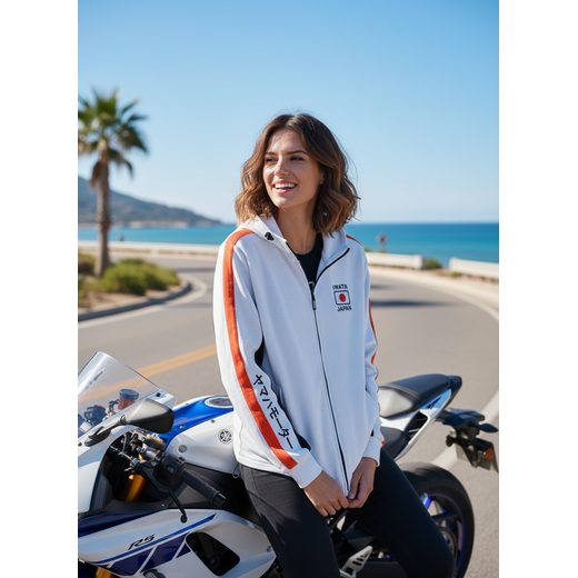 MIKINA NA ZIP YAMAHA IWATA - BÍLÁ - MIKINY - NA MOTORKÁŘE