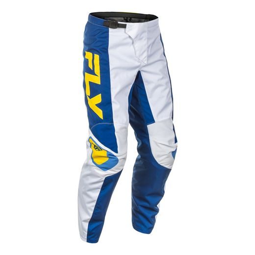 KALHOTY F-16, FLY RACING - USA 2025 (BÍLÁ/MODRÁ/ŽLUTÁ) - MOTOKROSOVÉ KALHOTY - NA MOTORKÁŘE