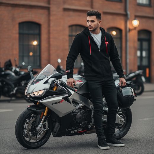 MIKINA APRILIA BIG LOGO - ČERNÁ - MIKINY - NA MOTORKÁŘE