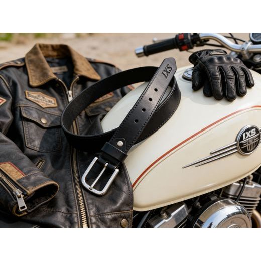 KLASICKÝ DÁMSKÝ KOŽENÝ PÁSEK IXS CLYDE 2.0 X33525 ČERNÝ - NA MOTORKÁŘE