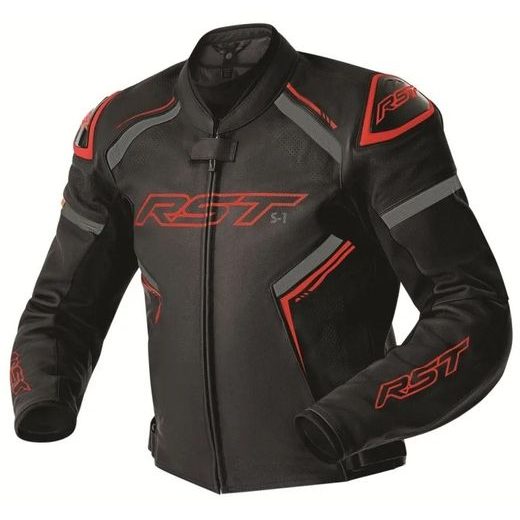 SPORTOVNÍ KOŽENÁ BUNDA RST S1 D3O – ČERVENÁ: ŠPIČKOVÁ OCHRANA AAA V ZÁVODNÍM DESIGNU - KOŽENÉ BUNDY - NA MOTORKÁŘE