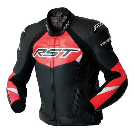 PÁNSKÁ KOŽENÁ BUNDA - RST 103635 TRACTECH EVO D3O - ČERVENÁ - KOŽENÉ BUNDY - NA MOTORKÁŘE
