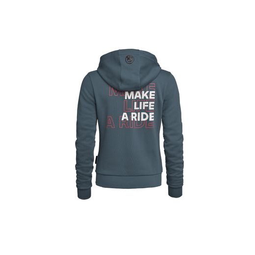 DÁMSKÁ MIKINA NA ZIP BMW „MAKE LIFE A RIDE“ - ŠEDÁ - MIKINY - NA MOTORKÁŘE