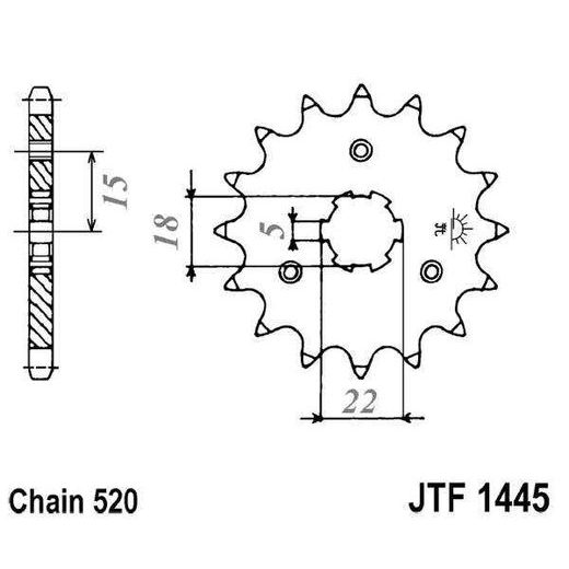 JT ŘETĚZOVÉ KOLEČKO JT JTF 1445-12 12T