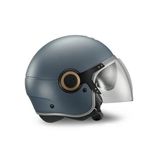 HELMA VESPA OFFICINA 8 - MODRÁ/ZLATÁ - HELMY NA SKÚTR - NA MOTORKÁŘE