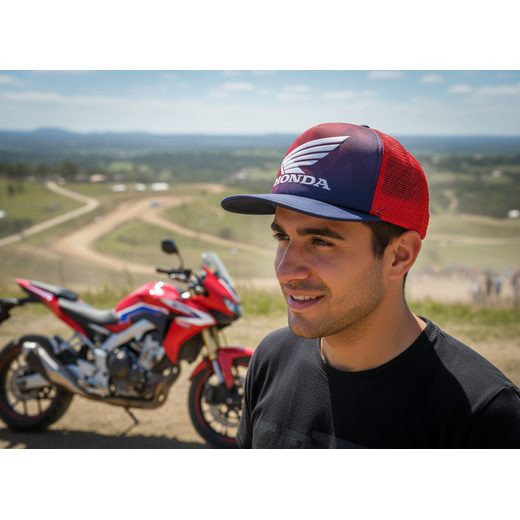 HONDA KŠILTOVKA CAPSULE 25 - ČERVENÁ/MODRÁ - DÁRKY PRO FANOUŠKY HONDA - NA MOTORKÁŘE