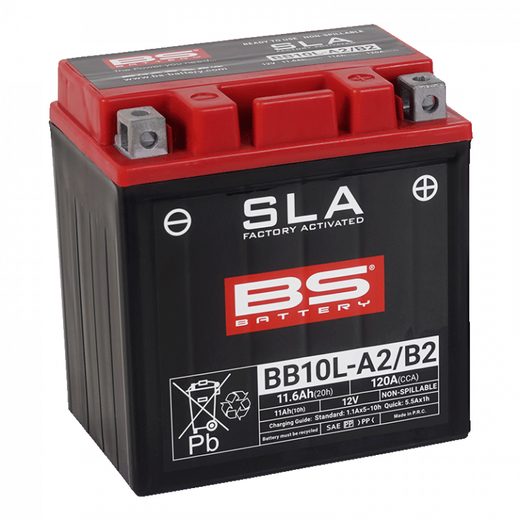 TOVÁRNĚ AKTIVOVANÁ MOTOCYKLOVÁ BATERIE BS-BATTERY BB10L-B2 (FA) (YB10L-B2 (FA)) SLA - TOVÁRNĚ AKTIVOVANÉ - NA MOTORKU