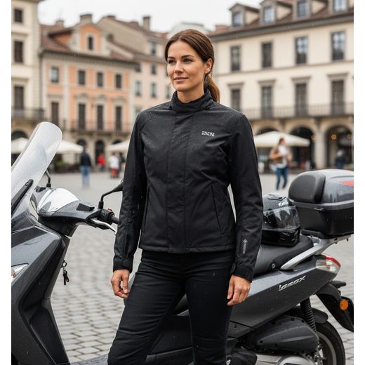 DÁMSKÁ TEXTILNÍ BUNDA S MEMBRÁNOU IXS GTX 1.0 - ČERNÁ - TEXTILNÍ BUNDY - NA MOTORKÁŘE