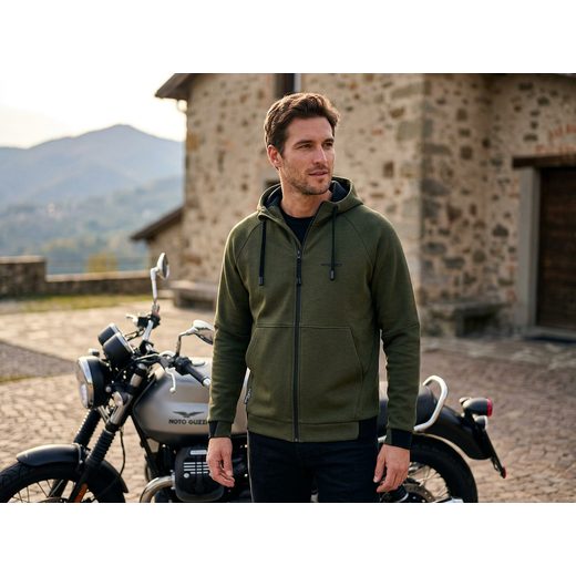 MG ESSENTIAL HOODIE UNISEX - ZELENÁ - DÁRKY PRO FANOUŠKY MOTO GUZZI - NA MOTORKÁŘE