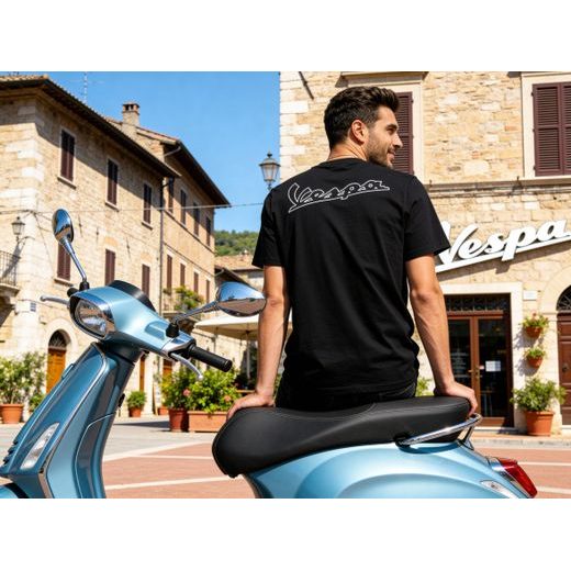 PÁNSKÉ TRIČKO VESPA HERITAGE - ČERNÁ - TRIČKA - NA MOTORKÁŘE