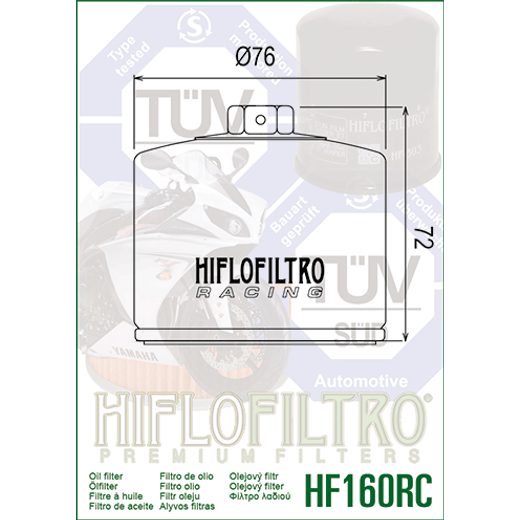 OLEJOVÝ FILTR HIFLOFILTRO HF160RC ZÁVODNÍ - VÝMĚNA OLEJE - NA DOVOLENOU