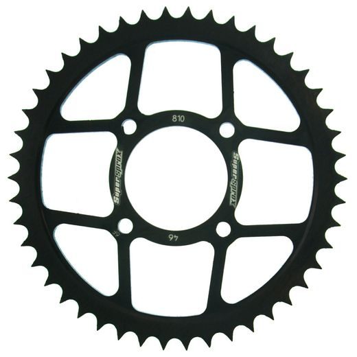 ŘETĚZOVÁ ROZETA SUPERSPROX RFE-810:46-BLK ČERNÝ 46 ZUBŮ, 428 - OCELOVÉ - NA MOTORKU