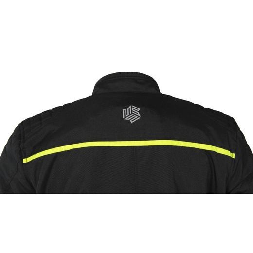 PÁNSKÁ TŘÍVRSTVÁ TEXTILNÍ MOTO BUNDA MBW JEREMY - FLO ŽLUTÁ - TEXTILNÍ BUNDY - NA MOTORKÁŘE