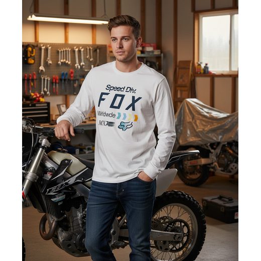 PÁNSKÉ TRIČKO FOX MURC LS TEE - BÍLÁ - TRIČKA - NA MOTORKÁŘE