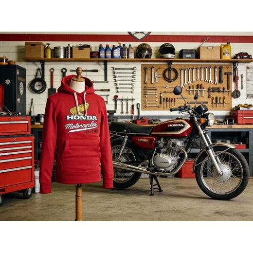 HONDA ELSINORE MIKINA S KAPUCOU VINTAGE - DÁRKY PRO FANOUŠKY HONDA - NA MOTORKÁŘE