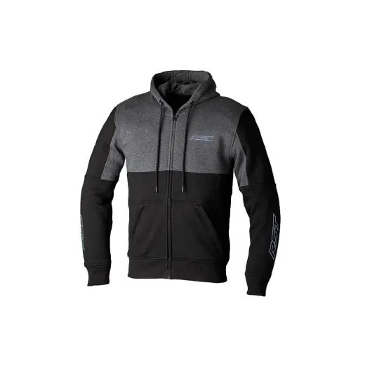 PÁNSKÁ TEXTILNÍ MIKINA NA ZIP NA MOTORKU RST KEVLAR TEAM ZIP THROUGH CE 3467 - ČERNÁ/ŠEDÁ - TEXTILNÍ BUNDY - NA MOTORKÁŘE