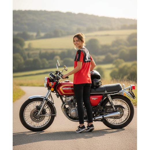 HONDA DÁMSKÉ TRIKO RACING 20 - ČERVENÁ/ČERNÁ - DÁRKY PRO FANOUŠKY HONDA - NA MOTORKÁŘE