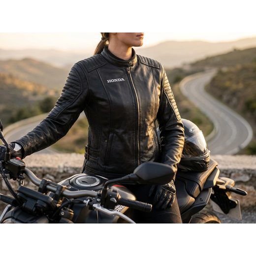 HONDA DÁMSKÁ KOŽENÁ BUNDA S CHRÁNIČI A VYJÍMATELNOU ZIMNÍ VLOŽKOU ALABAMA - DÁRKY PRO FANOUŠKY HONDA - NA MOTORKÁŘE