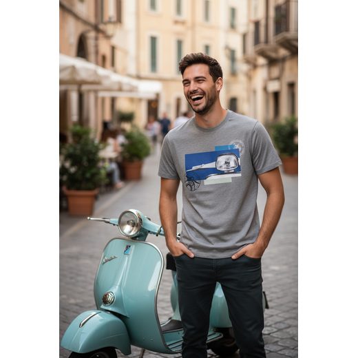 PÁNSKÉ TRIČKO VESPA HERITAGE - ŠEDÁ - TRIČKA - NA MOTORKÁŘE