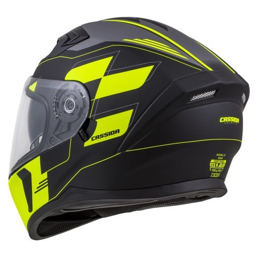 CASSIDA HELMA INTEGRAL 3.0 ROXOR - ŽLUTÁ - SE SLUNEČNÍ CLONOU - NA MOTORKÁŘE