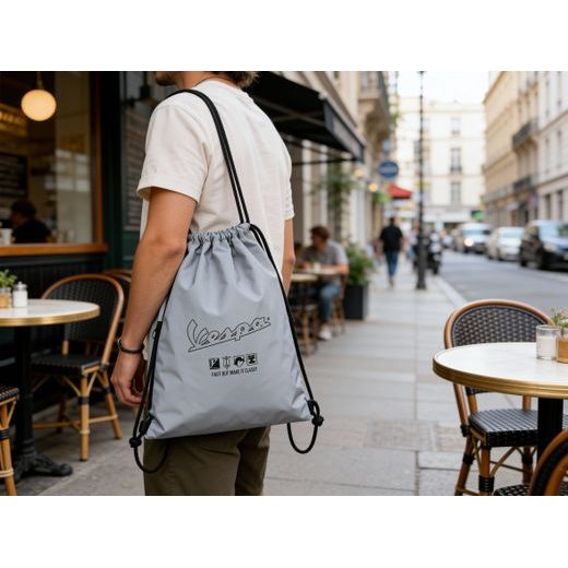 VAK NA ZÁDA VESPA - STŘÍBRNÁ - BATOHY A TAŠKY - NA MOTORKÁŘE