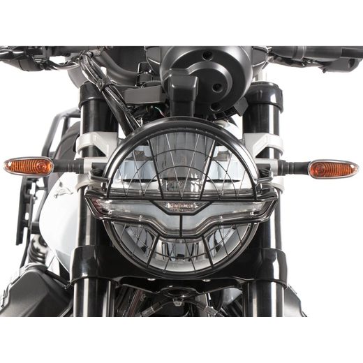 OCHRANNÁ MŘÍŽKA SVĚTLOMETU PRO MOTO GUZZI V7 SPECIAL (2025-) - ČERNÁ - OCHRANNÉ KRYTY SVĚTLOMETU - NA MOTORKU